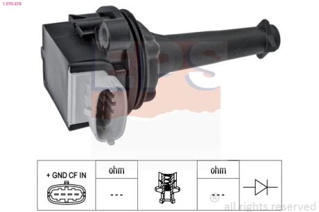 FORD Катушка зажигания Focus II,Kuga,Mondeo IV,S-Max,Volvo C30/70,S40/60/80,V50/70 II,III EPS 1.970.478