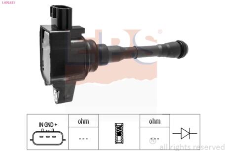 Катушка зажигания Nissan Juke 1.6 10-/Qashqai 1.6/2.0 14-/X-Trail 1.6/2.0 14-/Renault Clio IV 1.6 13-/Megane IV 1.6/1.8 15- EPS 1.970.551