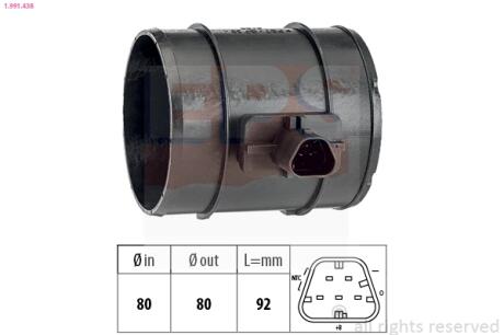 Витратомір повітря Opel Insignia 2.0DTL EPS 1.991.438