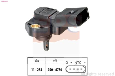 Датчик надува (вакууму) Audi A3, A6, TT Seat Alhambra-Toledo II Skoda Fabia-Superb VW 1,4TDI-1,9TDI 03.95- EPS 1.993.012