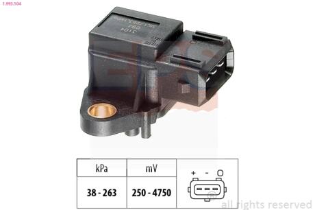 Датчик вакууму MB A W168, C W202, E W210, Sprinter 10.95- EPS 1.993.104