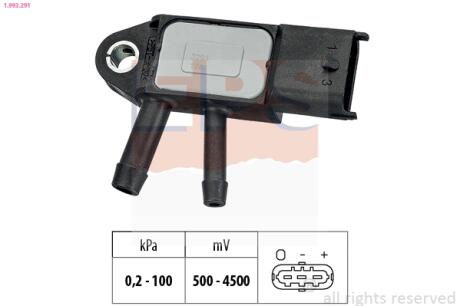 Датчик давления отходящих газов Nissan Qashqai / Renault Koleos 2.0 dCi 07- EPS 1.993.291