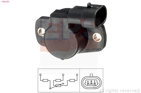 Датчик положения дрос.. Fiat Panda/Punto, Volvo V40/S40 1.1-2.0 95-04 EPS 1.995.001