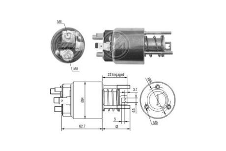 Втягивающее реле стартера ERA ZM1395