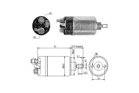 Втягивающее реле стартера ERA ZM521