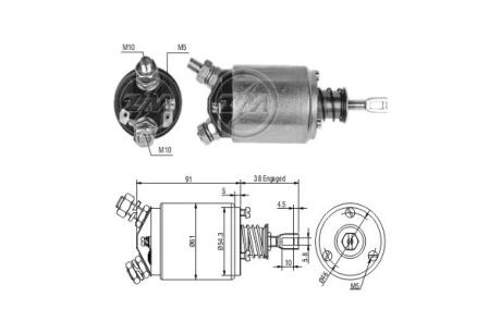 Фото втягивающее реле стартера ERA ZM533 Втягивающее реле стартера ERA ZM533