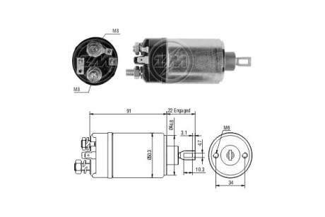 Втягивающее реле стартера ERA ZM726