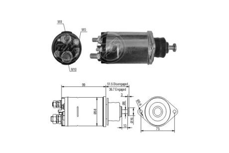 Втягивающее реле стартера ERA ZM805