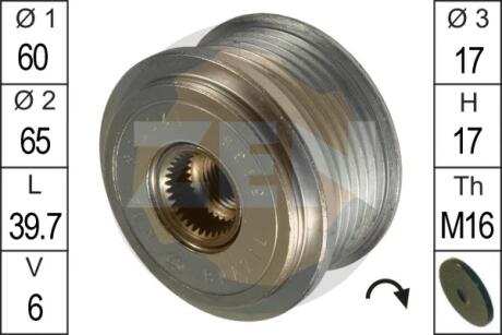 Шкив генератора инерционный ERA ZN5438