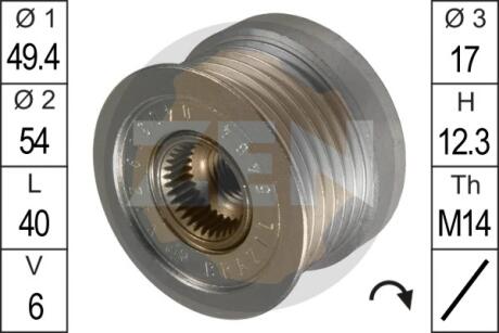 Шкив генератора инерционный ERA ZN5464