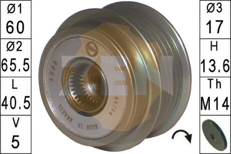 Шкив генератора инерционный ERA ZN5588