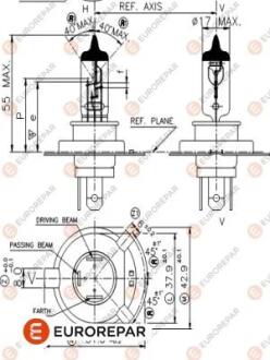 Автолампочка H4 12V-60/55W Eurorepar 1616431180