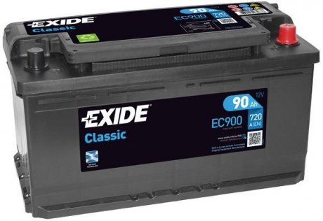 Аккумулятор 90Ah-12v CLASSIC(353х175х190),R,EN720 EXIDE EC900