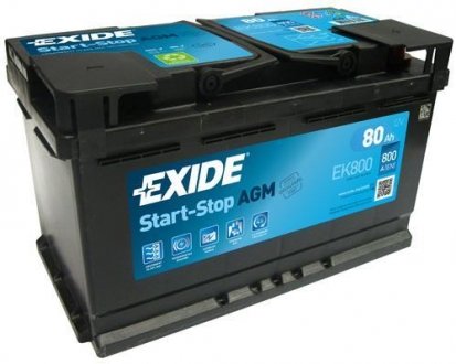Аккумулятор AGM 80Ah-12v EXIDE EK800 (фото 1)