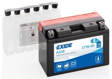 Стартерна батарея (акумулятор) EXIDE ET9B-BS