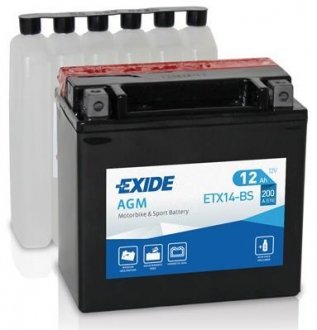 ETX14-BS EXIDE Аккумулятор 12Ah-12v Exide AGM (150х87х145) JEEP COMPASS