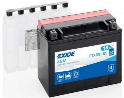 Акумулятор EXIDE ETX20H-BS (фото 1)