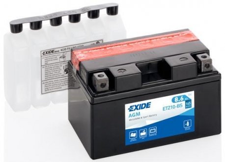 Аккумулятор 8,6Ah-12v AGM (150х87х93) L, EN145 EXIDE ETZ10-BS (фото 1)