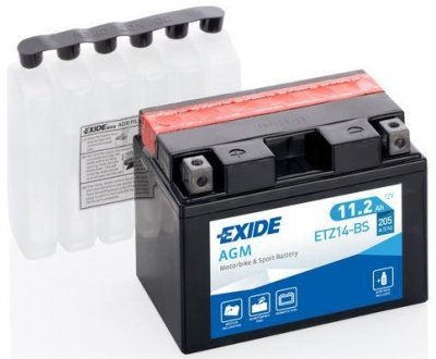 Аккумулятор 11,2Ah-12v AGM (150х87х110) L, EN205 EXIDE ETZ14-BS