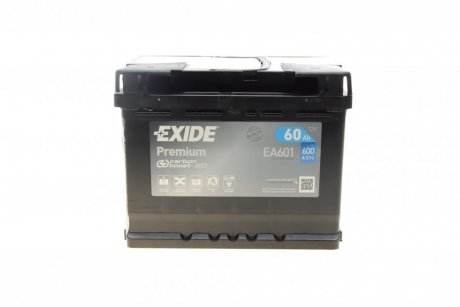 Аккумулятор Premium Carbon Boost 12V/60Ah/600A EXIDE EA601 (фото 1)