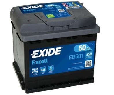 Стартерна батарея (акумулятор) EXIDE EB501 (фото 1)