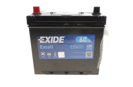 Аккумулятор 60Ah-12v EXCELL(230х172х220),L,EN390-480 EXIDE EB605