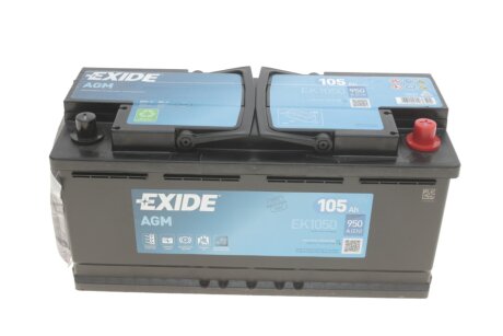 Аккумулятор AGM 105Ah-12v, R, EN950 EXIDE EK1050