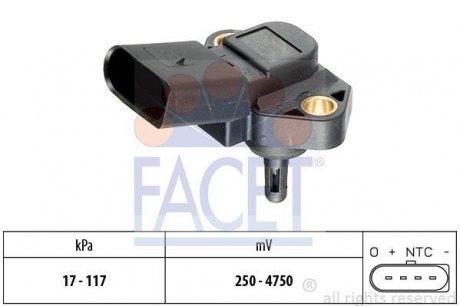Датчик тиску повітря VW Caddy 1.4 i 95-> FACET 10.3071
