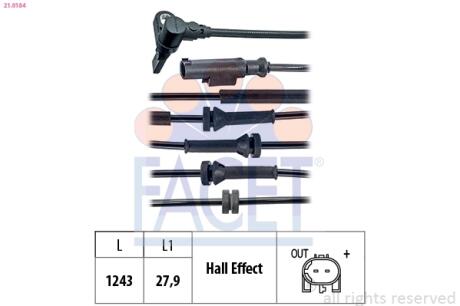 Датчик ABS Fiat 500X (14-)/Jeep Renegate (14-) FACET 21.0184