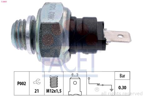 Датчик тиску оливи OM 601/611 >03 FACET 7.0001