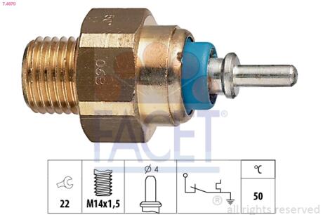 Датчик температуры охлаждающей жидкости Mercedes Benz W124/201/T1/T2 M102/OM602/603 77-> FACET 7.4070