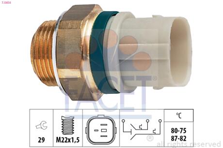 Датчик включения вентилятора T4 2.4D -98 FACET 7.5654