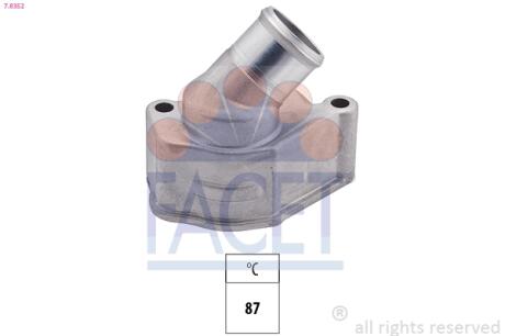 Термостат Chevrilet Captiva/Lacetti/ Daewoo Leganza/Nubira/ Opel Antara 1.6-2.4 97-13 (87C) с прокла FACET 7.8352