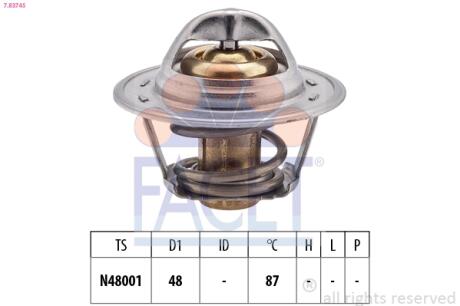 Термостат Transit 2.0i -94 (87 C) FACET 7.8374S