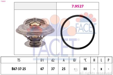 Термостат OM 615-617/BMW 3(E30)/5(E12/E28) 68-/VW 2.3-3.2 V6/VR6 90- (79 C) FACET 7.8623