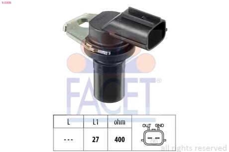 Датчик положення розподілвалу Ford C-Max/Fiesta/Focus 1.25-2.5 i/TDCI/Ti/DI/TDDi/TDI 98-> FACET 9.0308