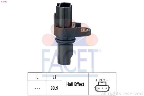Датчик положения коленвала Ford Transit 2.0-3.2 i/DI/TDE/TDCi 00-> FACET 9.0745