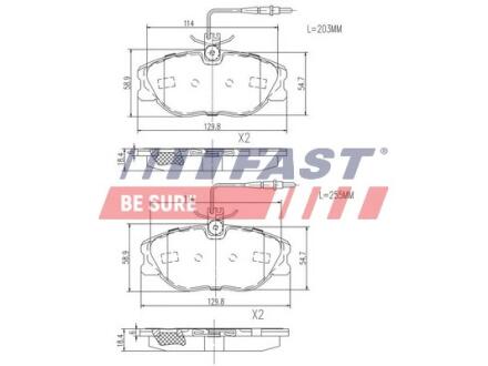 Колодки тормозные дисковые FAST FT29054