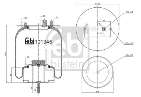 Балон пневматичної ресори, пневматична підвіска FEBI BILSTEIN 101345