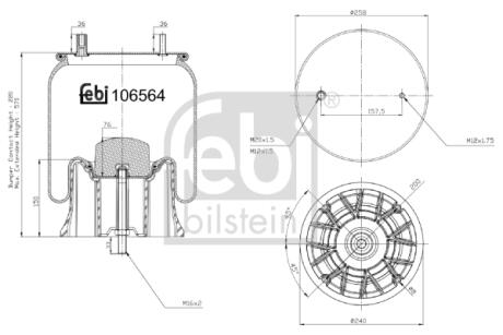 Балон пневматичної ресори, пневматична підвіска FEBI BILSTEIN 106564