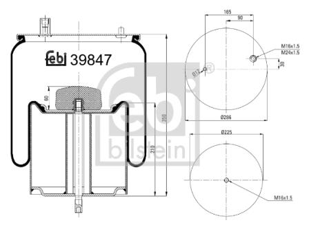 Балон пневматичної ресори, пневматична підвіска FEBI BILSTEIN 39847