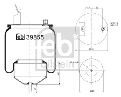 Балон пневматичної ресори, пневматична підвіска FEBI BILSTEIN 39855