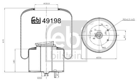 Балон пневматичної ресори, пневматична підвіска FEBI BILSTEIN 49198