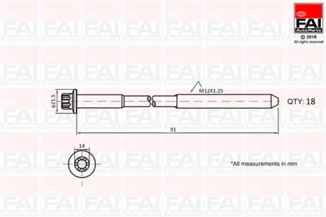 FAI MITSUBISHI К-т болтов ГБЦ L200 2.5 05- Fischer Automotive One (FA1) B2101