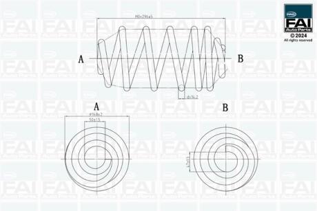 FAI OPEL Пружина задня L=296 mm ASTRA J 1.3-2.0 09- Fischer Automotive One (FA1) FPCS111