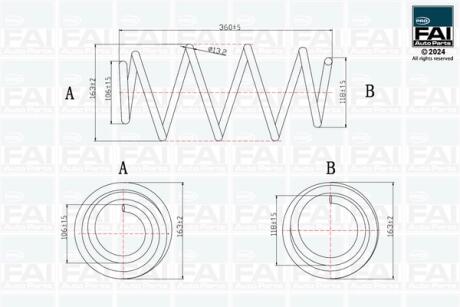 FAICITROEN пружина передня L=360mm Berlingo,Peugeot Partner 08- Fischer Automotive One (FA1) FPCS139