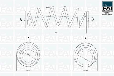 FAI FIAT Пружина передня L= 423 mm Doblo,Combo Tour 10- Fischer Automotive One (FA1) FPCS140