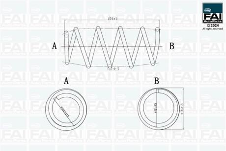 FAI OPEL пружина передня L=303mm Corsa D Fischer Automotive One (FA1) FPCS159