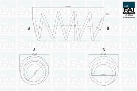 FAI FORD пружина передня L=340mm Fusion 02- Fischer Automotive One (FA1) FPCS178