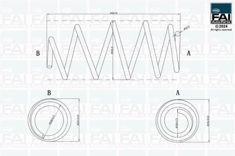 FAI CITROEN Пружина передня L=340 mm DS3 (SA_) 1.6 VTi 120 10-15 Fischer Automotive One (FA1) FPCS181